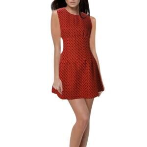 Sans Souci Red Black Sleeveless Casual Party Career Fit & Flare Mini Dress S